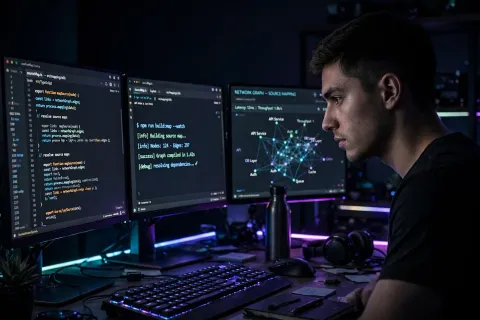 Ingeniero de Data Seekers monitorizando procesos de captura y calidad de datos