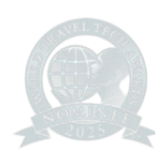 Sello de nominada de World Travel Tech Awards 2025